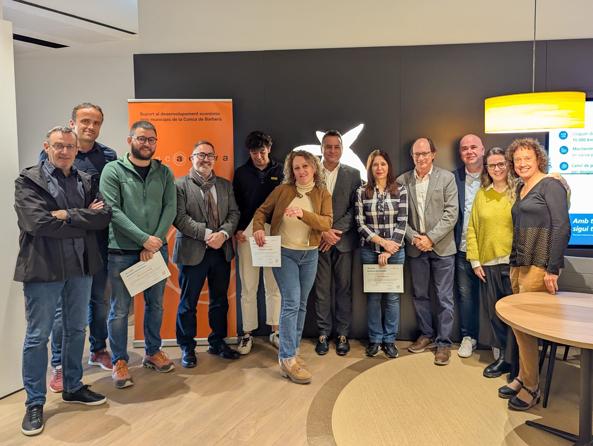 Concactiva i caixabank entreguen els reconeixements de la 3a edició del programa terra d’oportunitats que impulsen l’emprenedoria a la conca de barberà