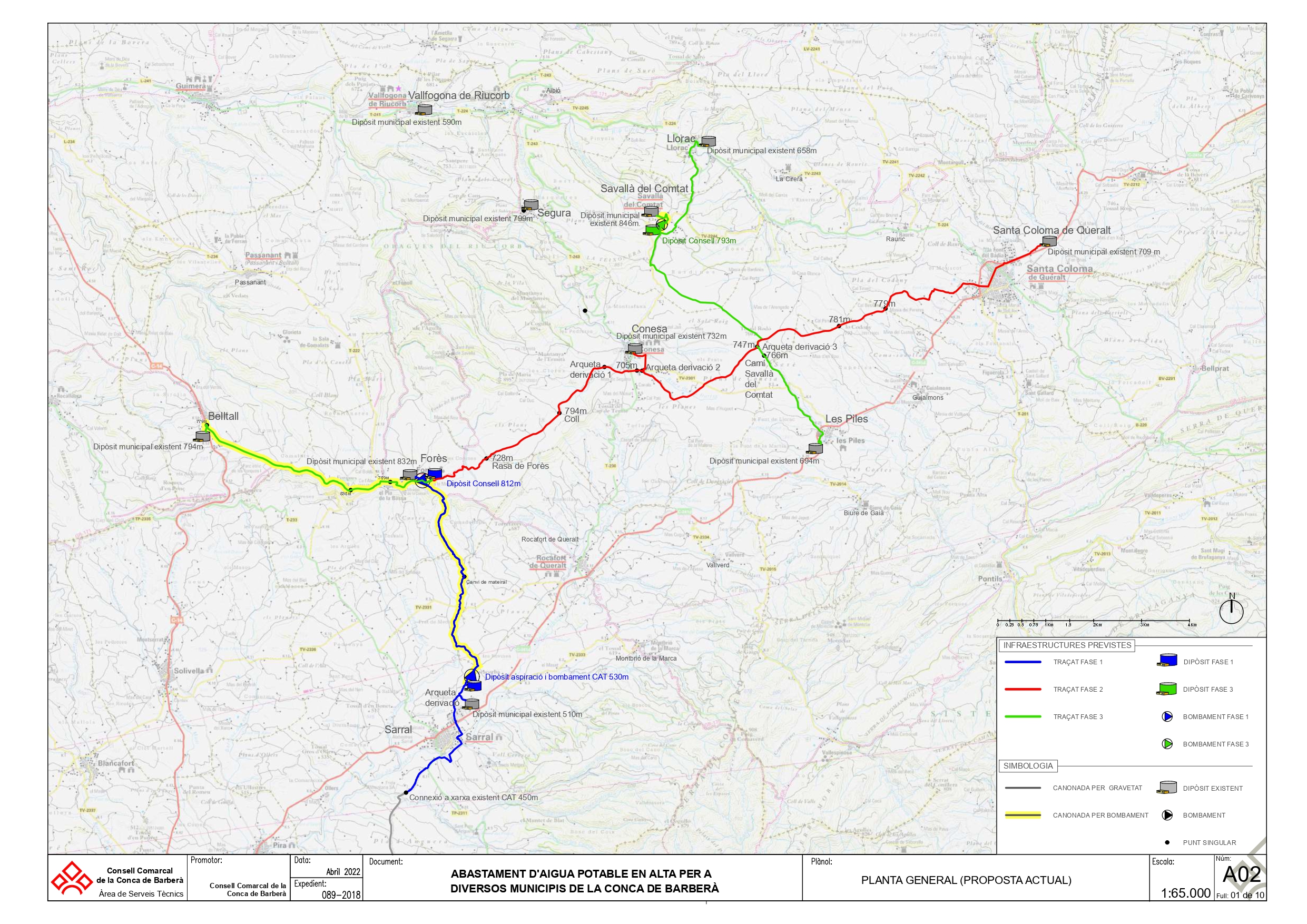 Aprovat el pla especial urbanístic autònom d'infraestructures d'abastament d'aigua en alta a diferents municipis de la conca de barberà