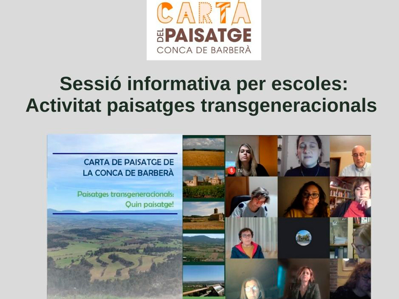 Tallers a les escoles, primera acció d'implantació de la carta del paisatge de la conca 