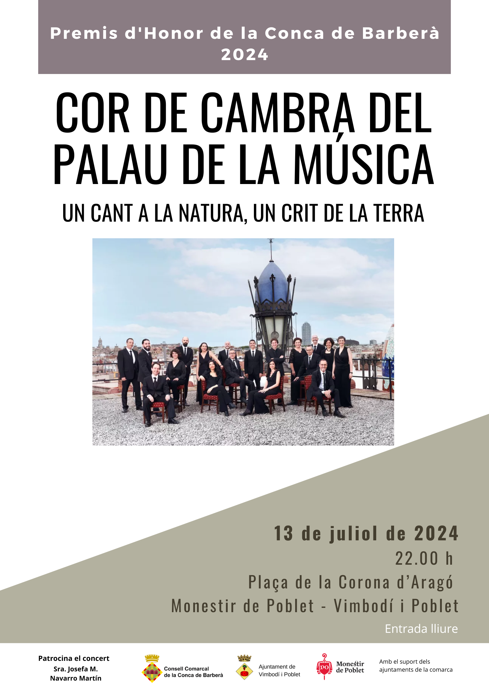 L'entrega dels premis d'honor de la conca es durà a terme al monestir de poblet