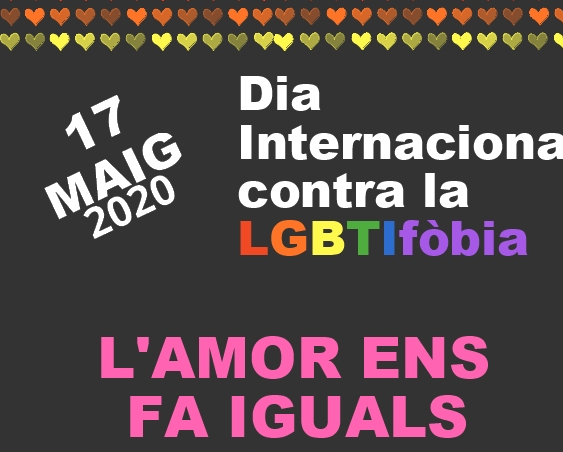 La conca penja la bandera de l'arc de sant martí el 17 de maig contra la lgbti fòbia