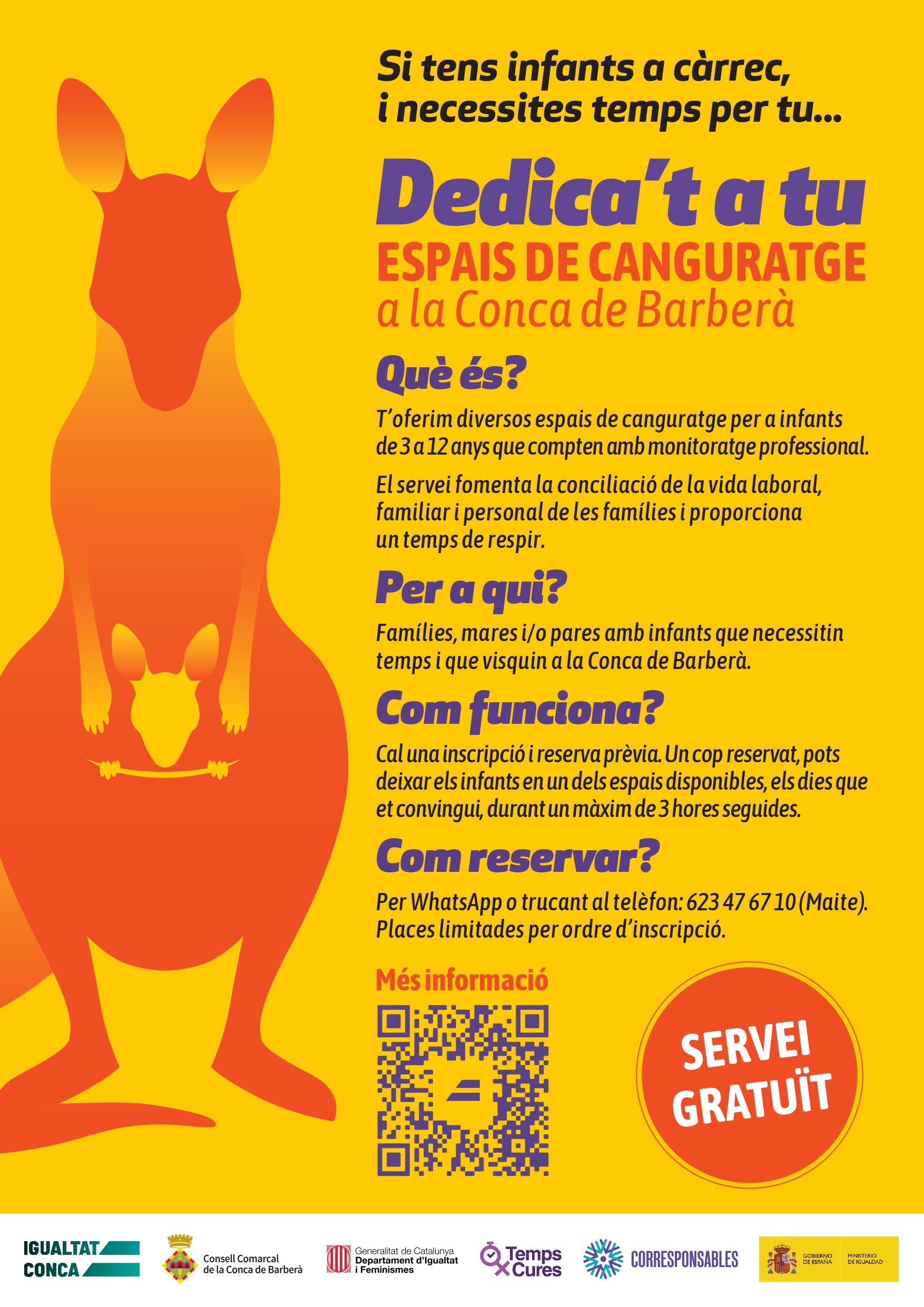 El servei de canguratge gratuït aposta per la conciliació laboral i familiar