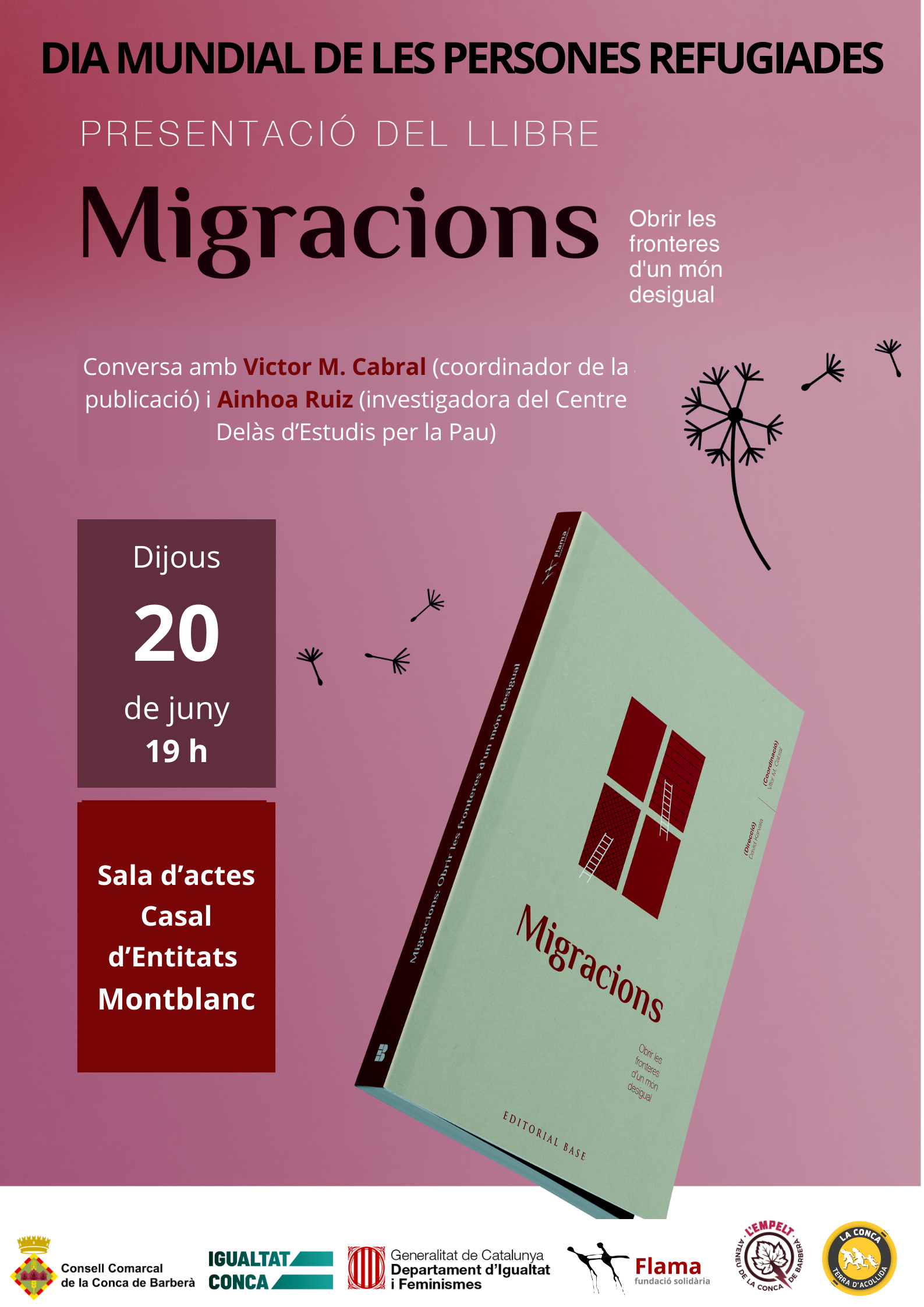 Presentació  del llibre "migracions. obrir les fronteres d'un món desigual" en el marc del dia mundial de les persones refugiades
