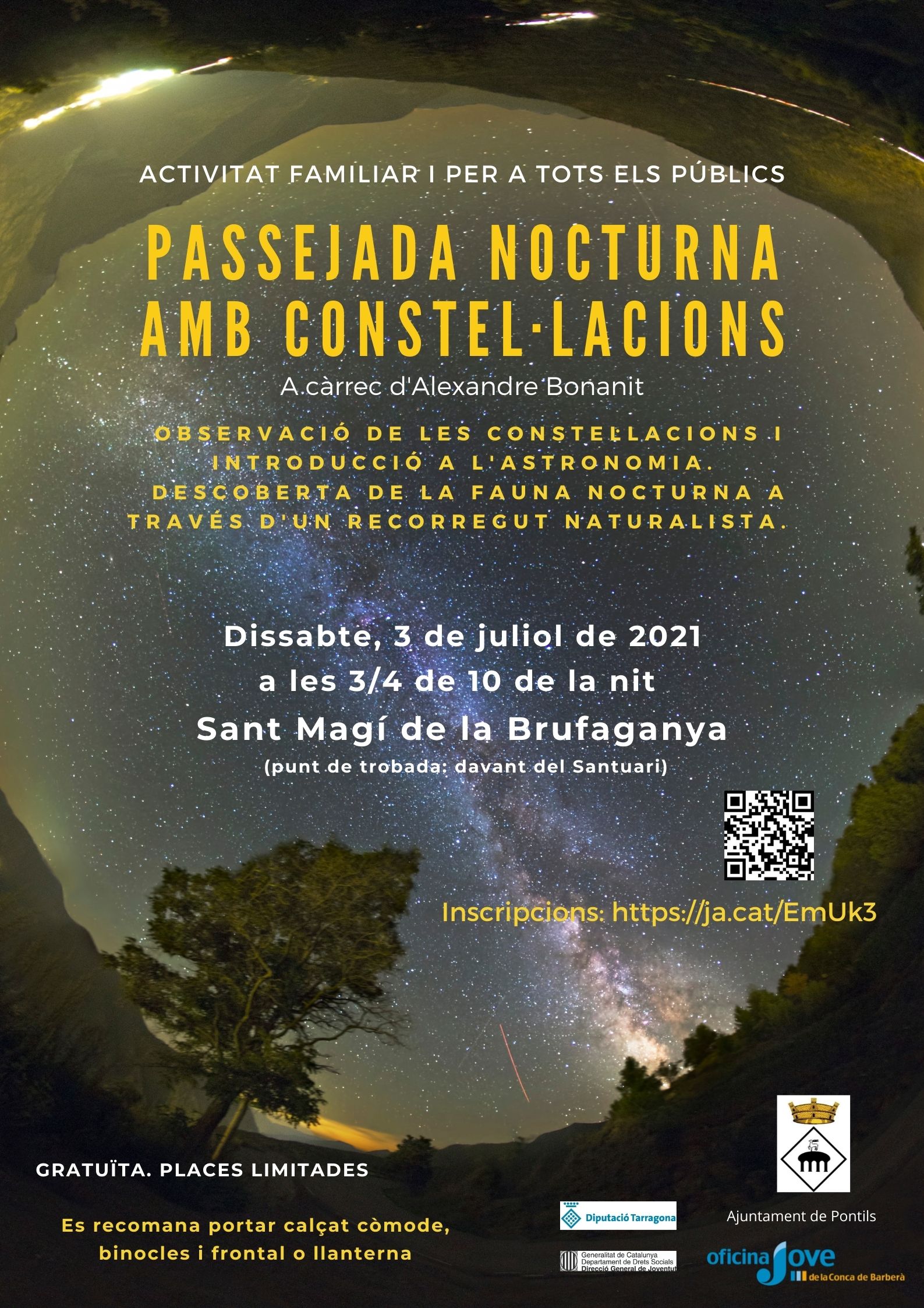 Sant magí de la brufaganya acull la ‘passejada nocturna ambconstel·lacions’