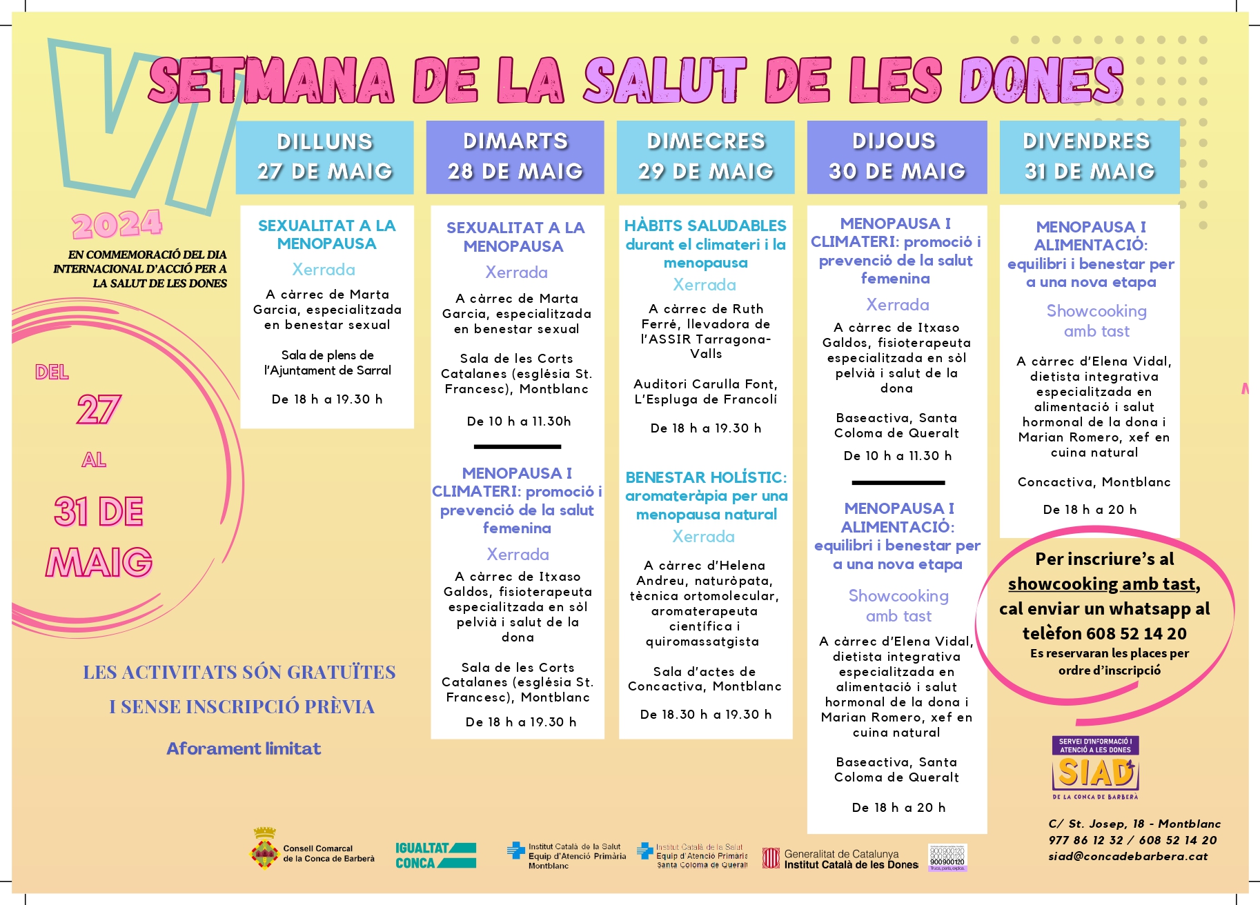 El servei d’informació i atenció a les dones commemora el dia internacional d'acció per a la salut de les dones