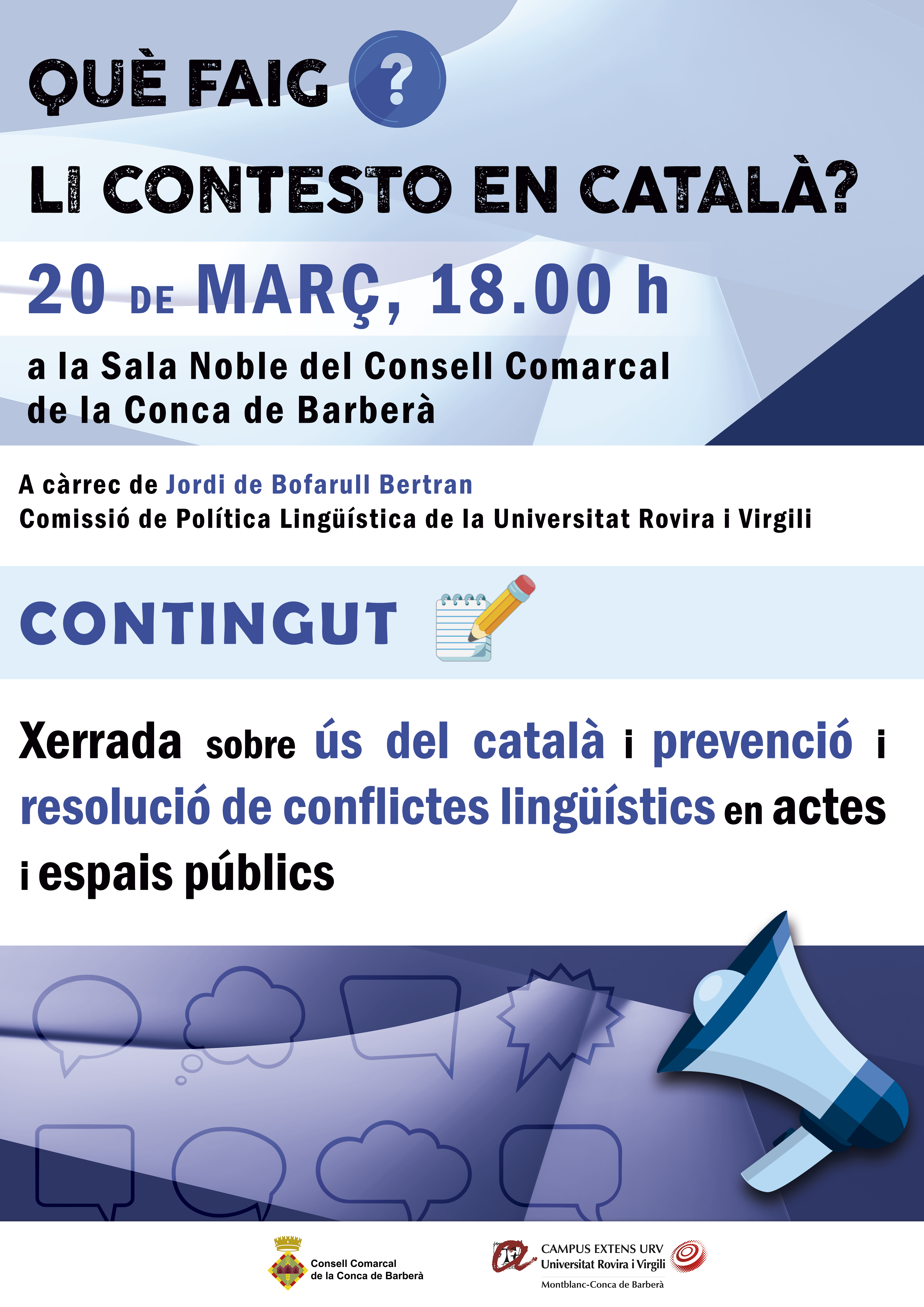 El consell comarcal organitza una xerrada sobre l'ús del català 