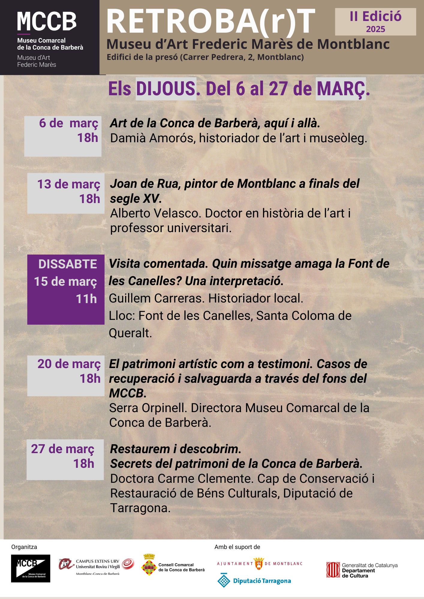 Torna el cicle retroba(r)t al museu d’art marès de montblanc mccb