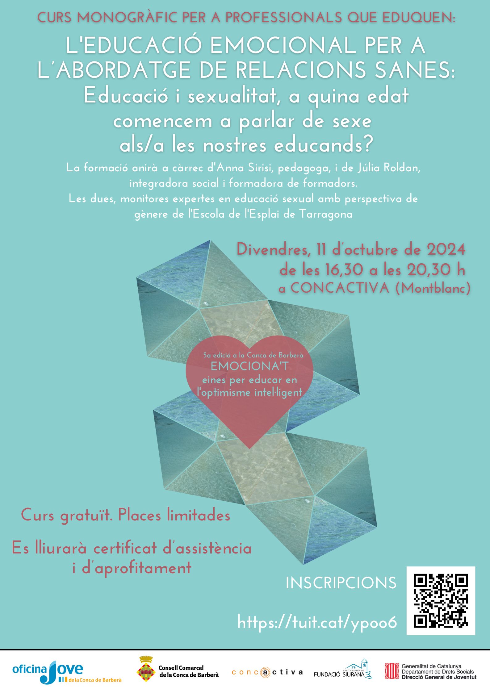 L’oficina jove de la conca ofereix un nou curs monogràfic gratuït dins la 5a edició del programa emociona't