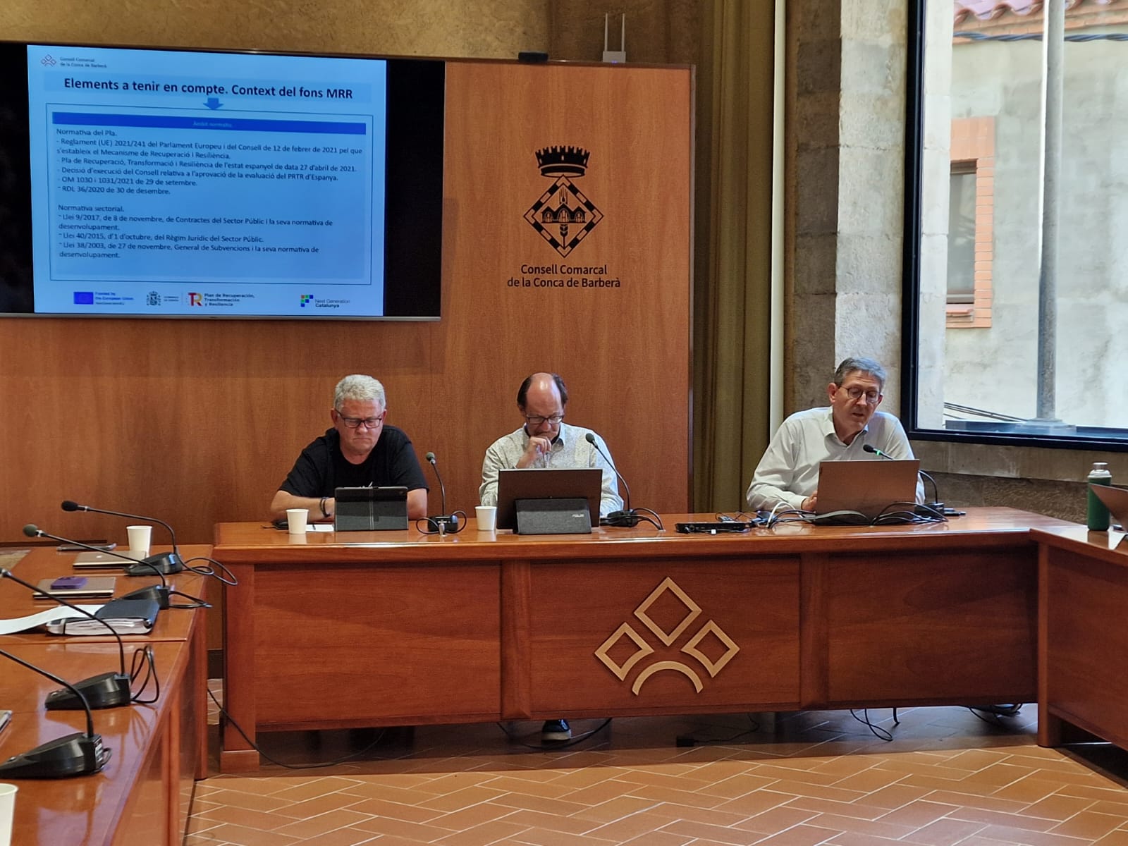 Els càrrecs electes del consell comarcal reben una formació sobre la gestió de projectes finançat amb fons next generation