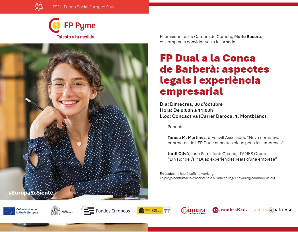  concactiva acull la jornada sobre la formació professional dual (fp dual) dirigida a les empreses de la conca de barberà