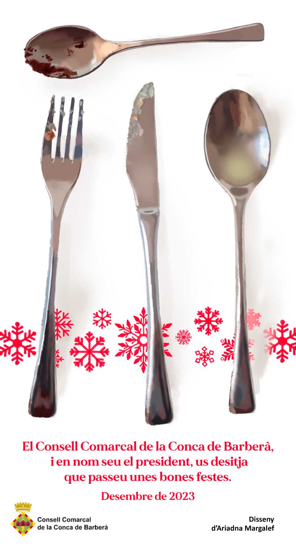 El consell comarcal de la conca de barberà us desitja que passeu unes bones festes