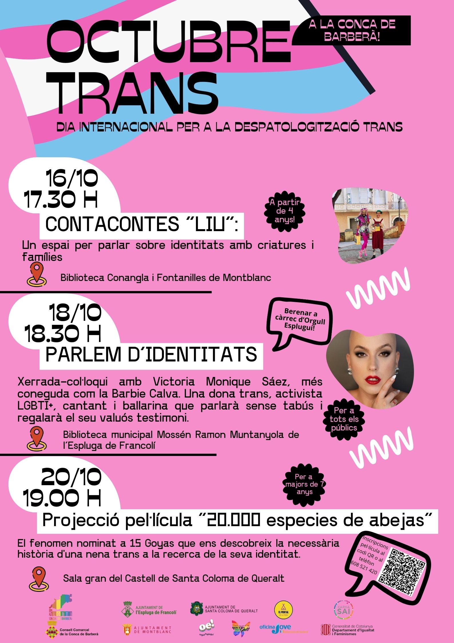 El consell comarcal de la conca de barberà conmemora l’octubre trans 2024