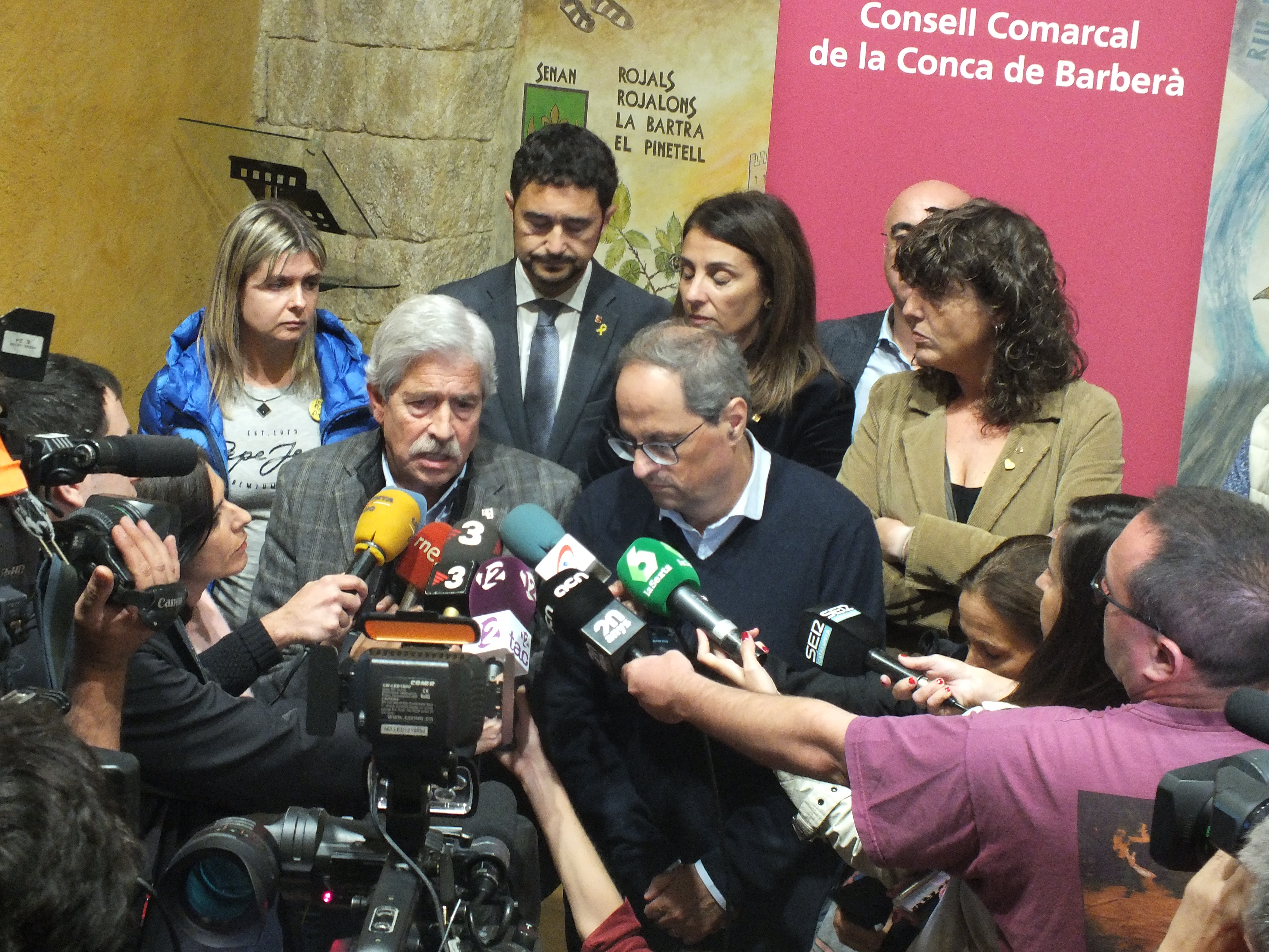 El president torra es reuneix amb els alcaldes de la comarca per tractar els efectes de l'aiguat