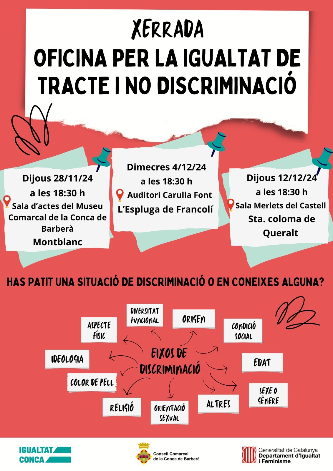 El consell comarcal continua amb la formació en igualtat de tracte i no discriminació amb xerrades obertes a la ciutadania