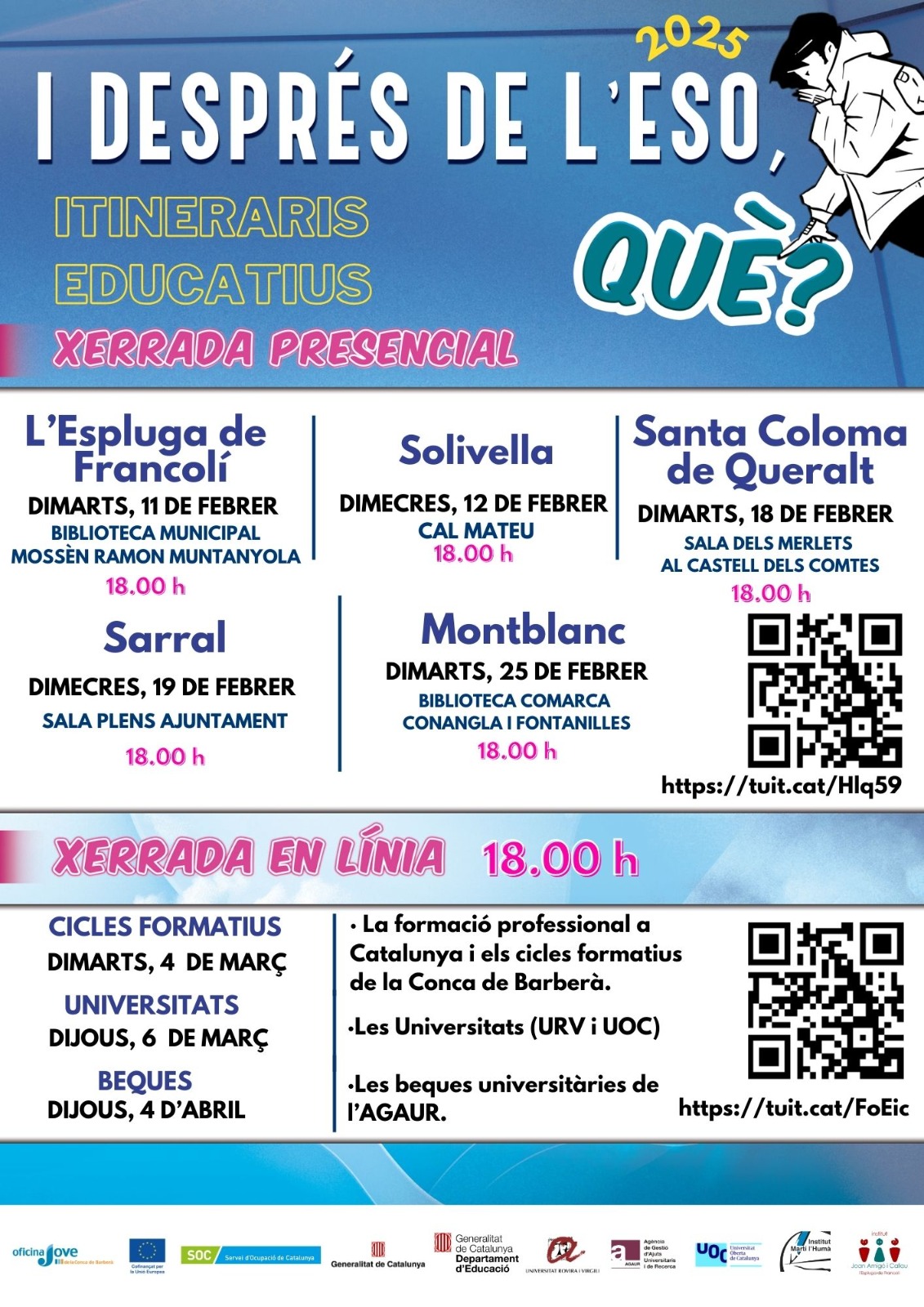 L'oficina jove organitza un nou cicle de càpsules informatives sobre els estudis a triar “ i després de l’eso, què?”