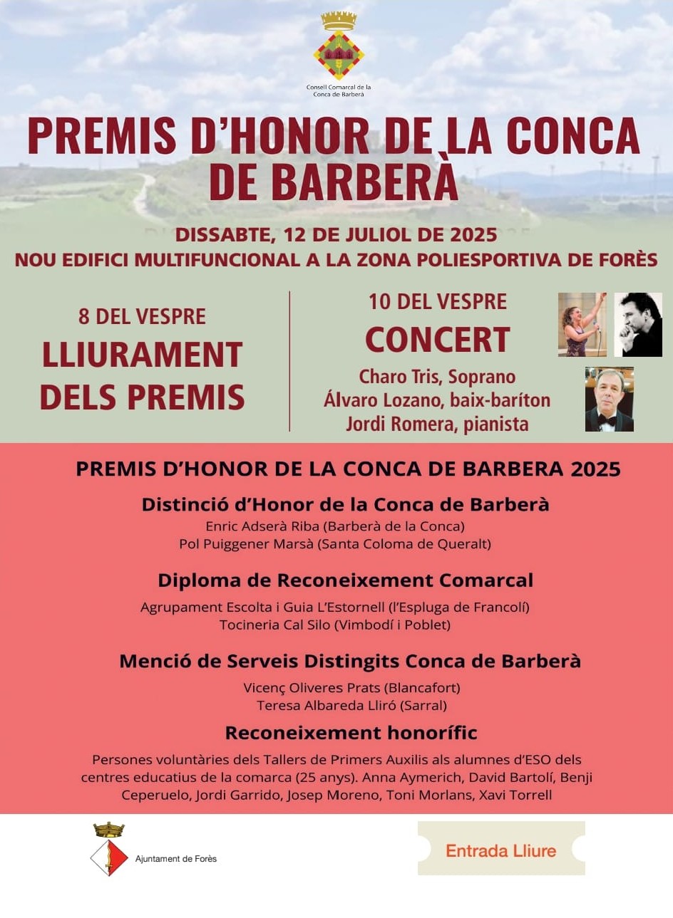 Acte de lliurament dels premis d'honor de la conca de barberà