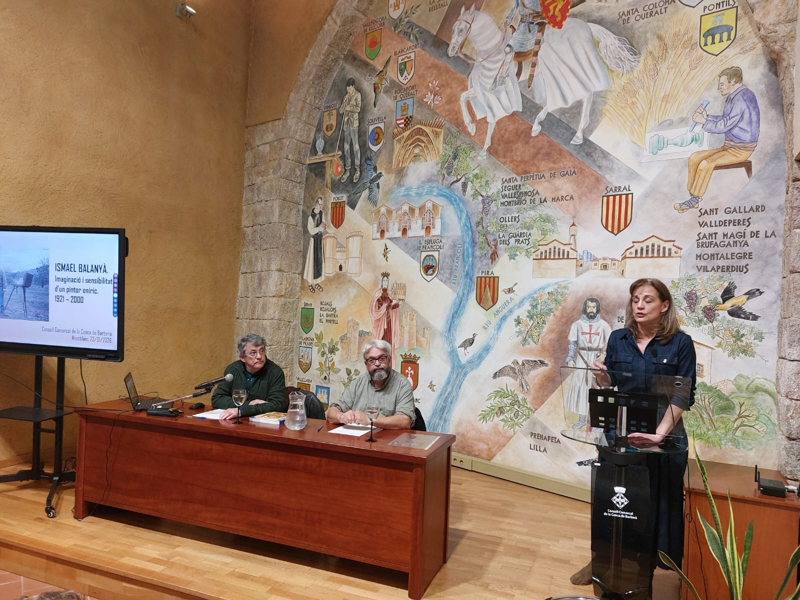 El consell comarcal de la conca de barberà commemora els 25 anys del seu mural institucional
