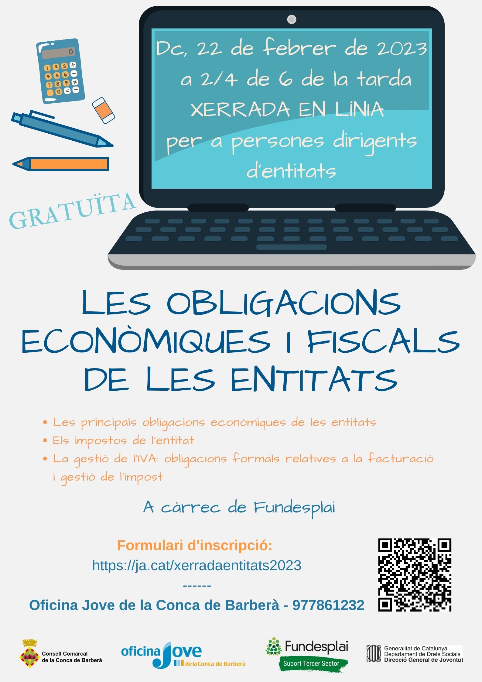 Nova sessió formativa en línia per a persones dirigents d'associacions