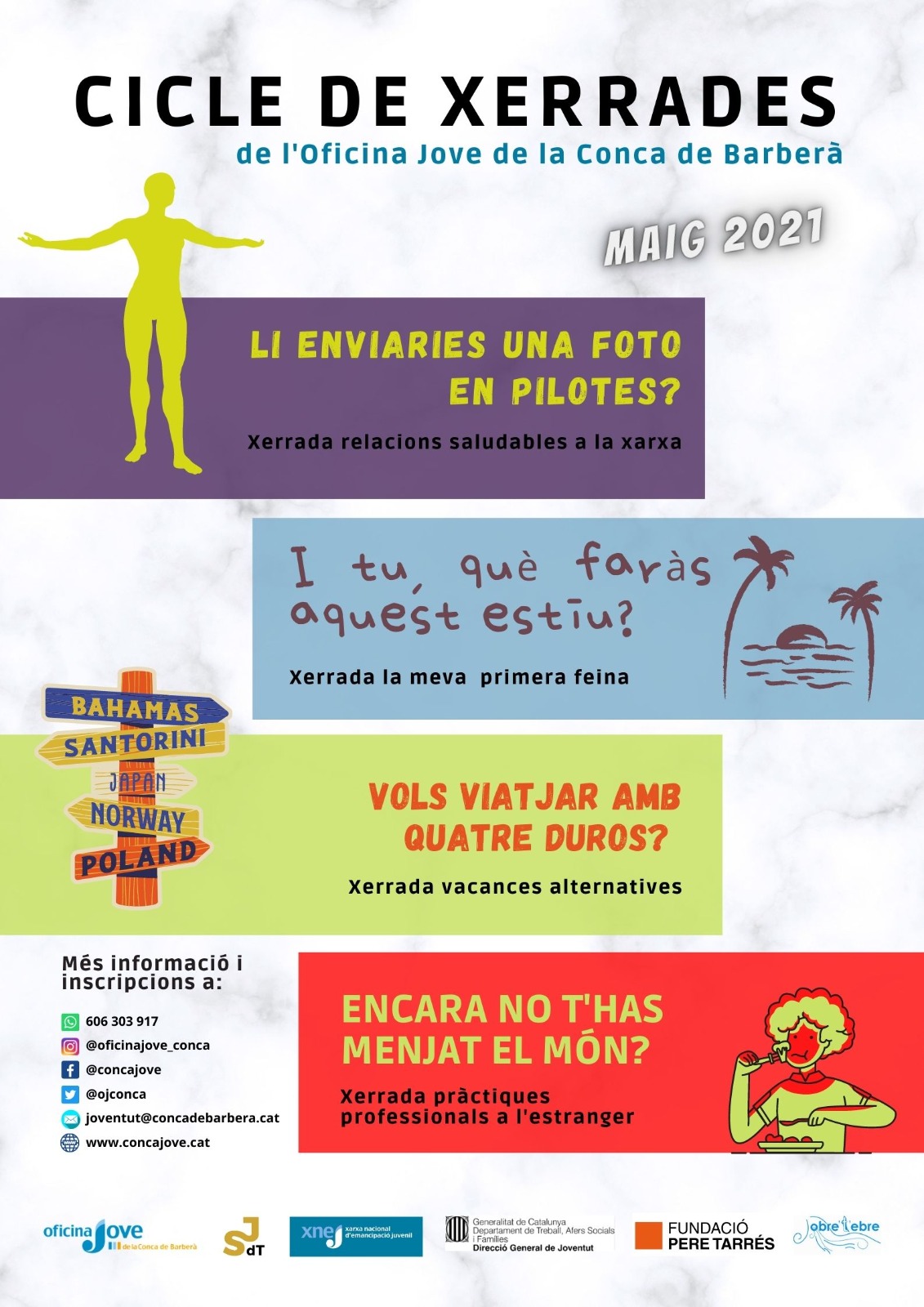 L’oficina jove de la conca organitza un cicle de xerrades virtuals d'interès juvenil